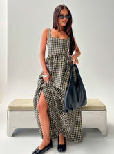 Cartmel Check Maxi Dress Black / Cream