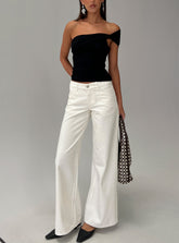Catiana Low Rise Wide Leg Jeans White