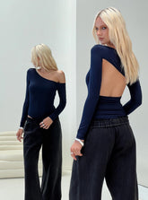 Caylum One Shoulder Bodysuit Navy