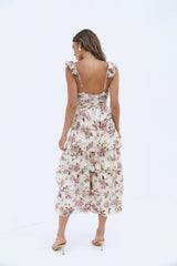 Florienne Tiered Midi Dress Mauve