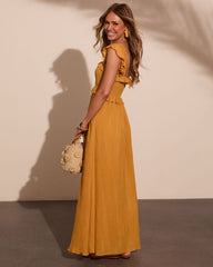 Resort Romance Ruffle Trim Maxi Dress