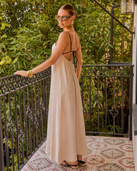 Sunlit Darling Contrast Trim Maxi Dress