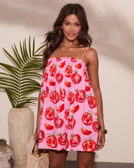 Sunny Harvest Novelty Fruit Print Mini Dress