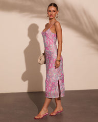 Dolce Living Abstract Print Midi Dress