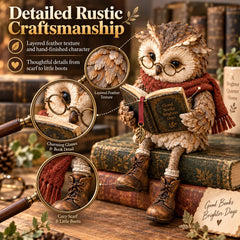 🔥 2026 Best Seller 🔥 🦉 Reading Owl Figurine with Glasses — A Charming Gift for Book Lovers 📚