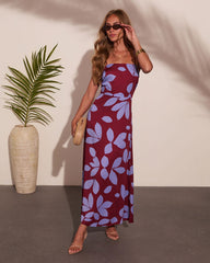 Marina Chic Abstract Tropical Maxi Dress