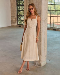 Soft Sailing Striped Belted Maxi Dress