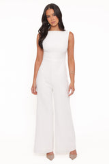 Brenda Lace Back Jumpsuit - White